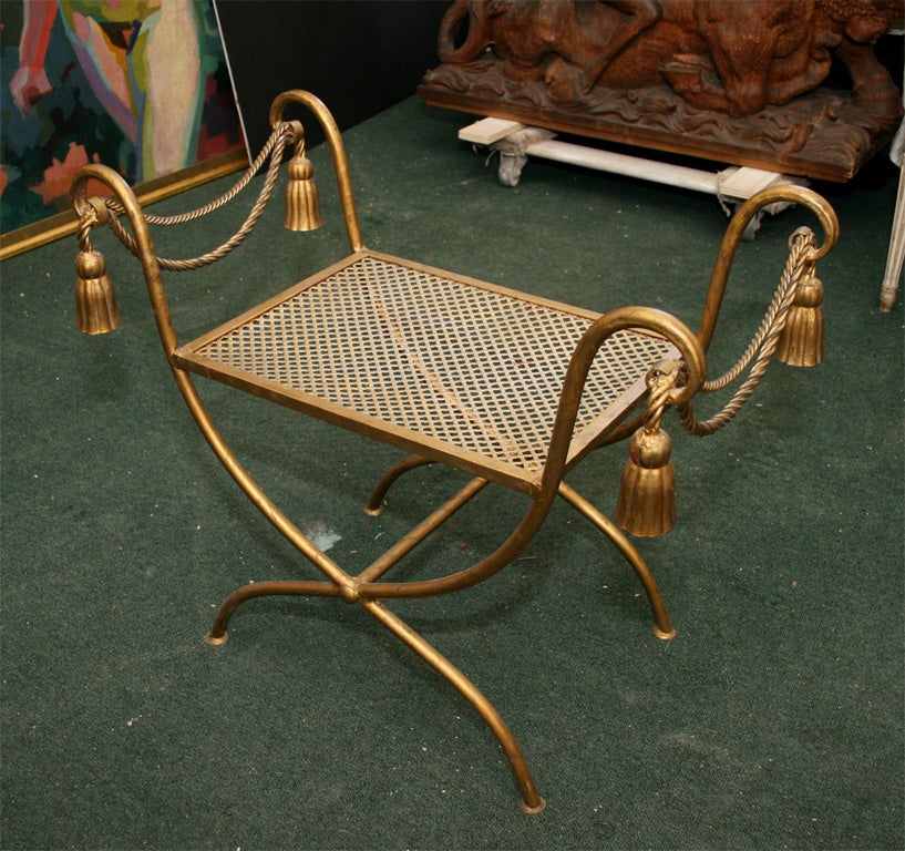 Pair of gilt metal benches