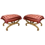 Pair of upholstered stools by Jansen