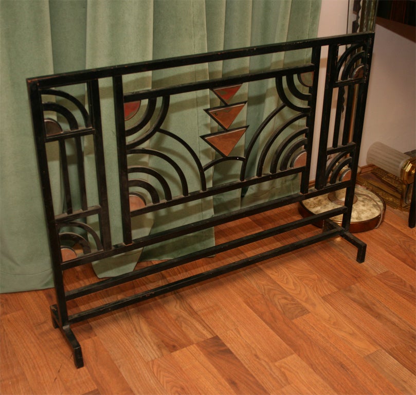 French Art Deco Wrought-Iron Firescreen
