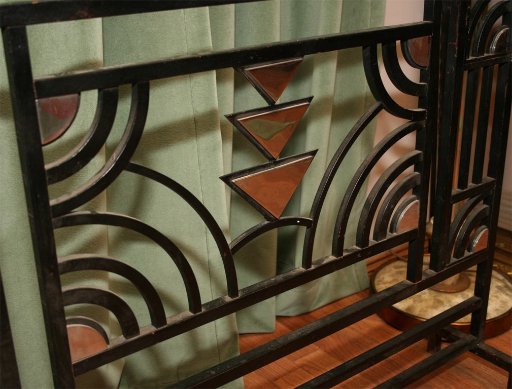 20th Century Art Deco Wrought-Iron Firescreen
