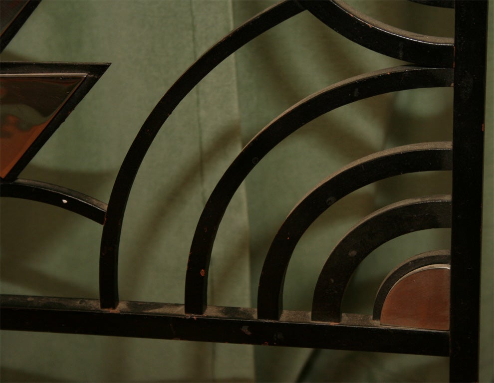 Wrought Iron Art Deco Wrought-Iron Firescreen