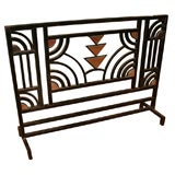 Vintage Art Deco Wrought-Iron Firescreen