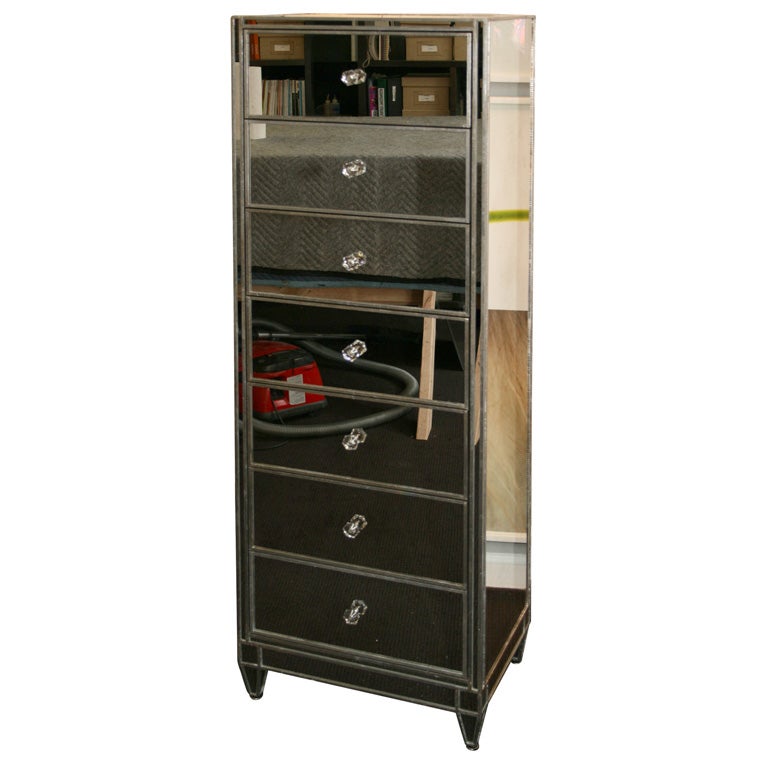 Single Mirrored Chest Of Drawers Semainier For Sale At 1stdibs