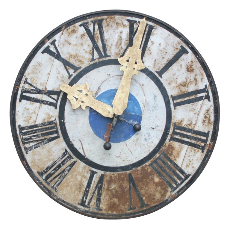Lovely Metal Clock Face For Sale at 1stdibs