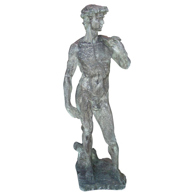 Copy in Reconstituted Stone of Michelangelo's David For Sale at 1stDibs