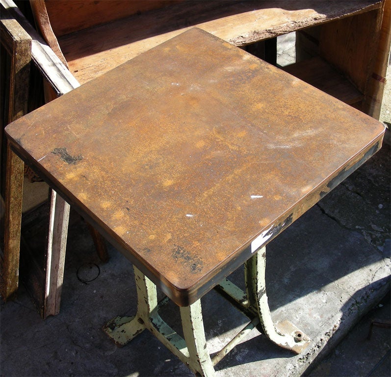 French Tall 1900 Cast Iron Side Table