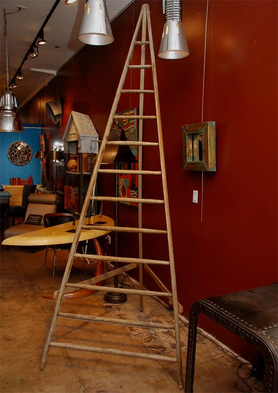 wooden tripod ladder