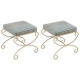 Pair of Wrought Iron Benches