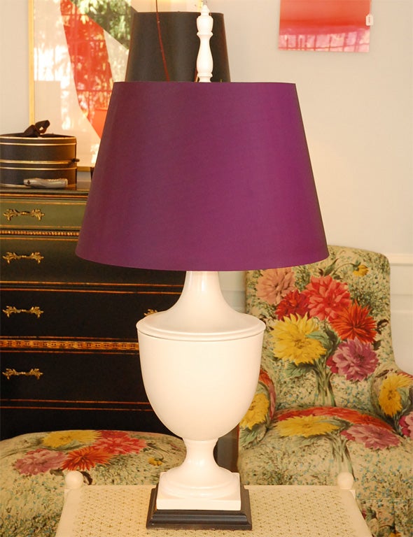Pair of White Urn Lamps