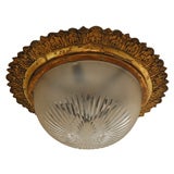 Etched glass French Art Deco cieling light