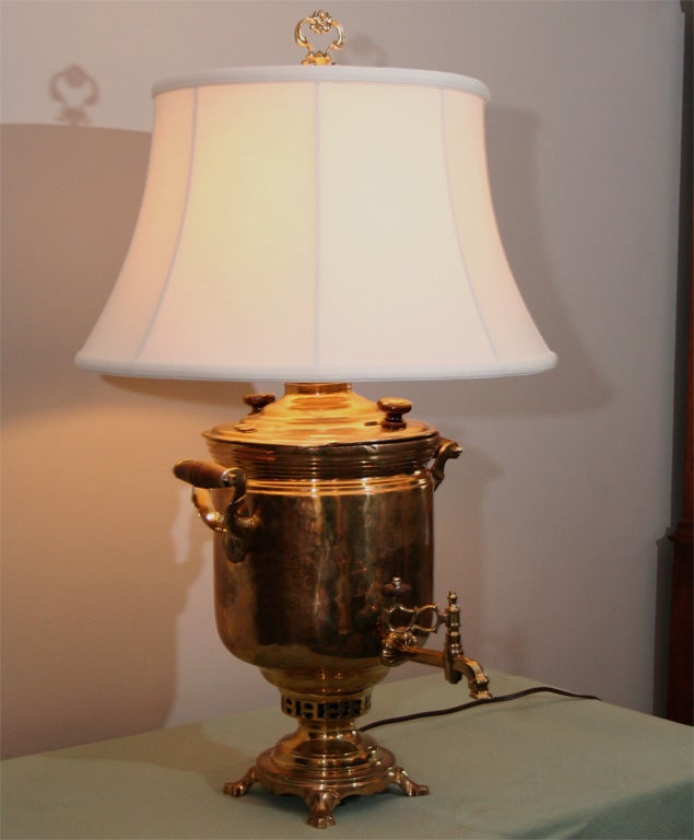 Russian Brass Samovar Lamp