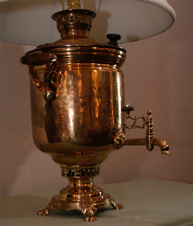 19th Century Brass Samovar Lamp