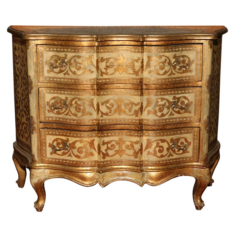 Italian Florentine Style Painted Commode