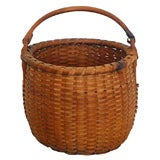 19TH C. RARE NEW ENGLAND SWING HANDLE BASKET