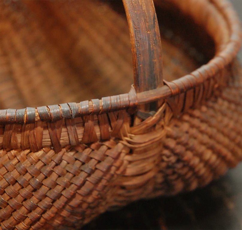 19TH C. RARE MINIATURE BUTTOCKS BASKET FROM PA. 5