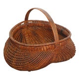 Antique 19TH C. RARE MINIATURE BUTTOCKS BASKET FROM PA.