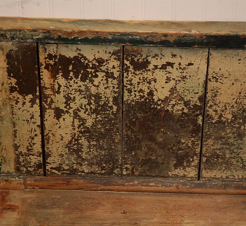 19TH C. ORIGINAL GREEN PAINTED 2 DOOR DRY SINK FROM PA. 1