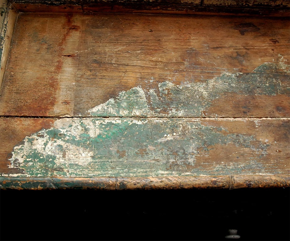 19TH C. ORIGINAL GREEN PAINTED 2 DOOR DRY SINK FROM PA. 2