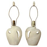 Pair of Alabaster Lamps