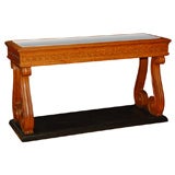 Antique mirrored top oak console