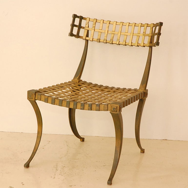 American Set Of Eight Outdoor Klismos Chairs