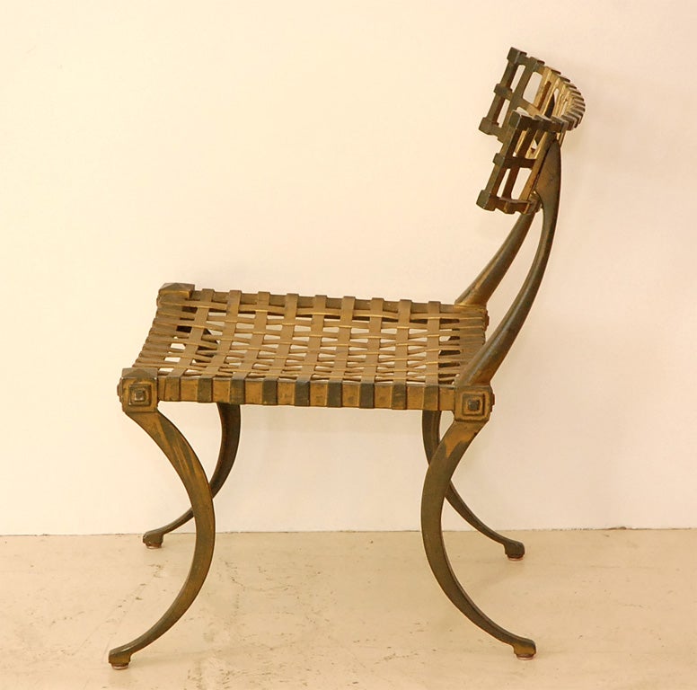 Mid-20th Century Set Of Eight Outdoor Klismos Chairs