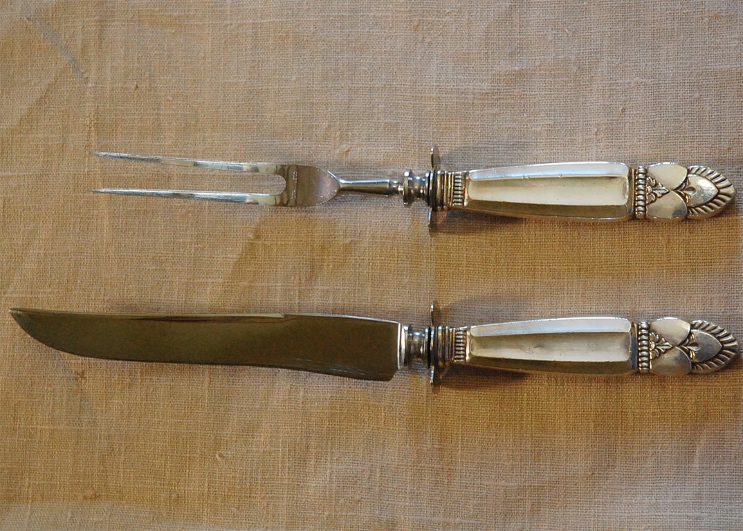 Sterling handles carving set