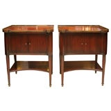PR.MAHOGANY GALLERY TOP NIGHTSTANDS / COMMODES