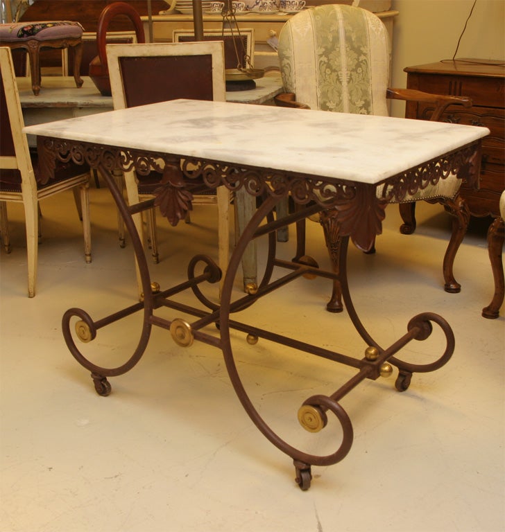 Revival 19th Century French Iron Pastry Table For Sale