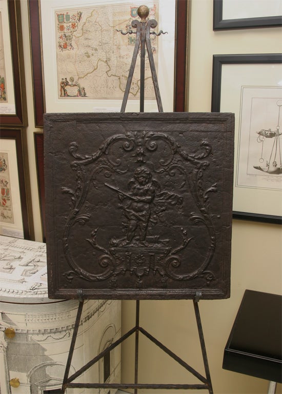 18TH C FRENCH "CUPID" FIREBACK