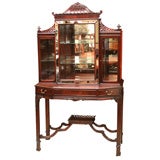 Antique CHINESE CHIPPENDALE STYLE CURIO CABINET