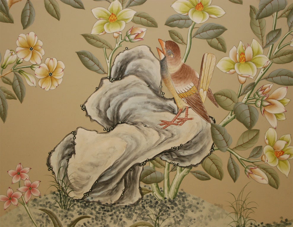 20th Century CHARLES GRACIE HAND PAINTED WALL PAPER