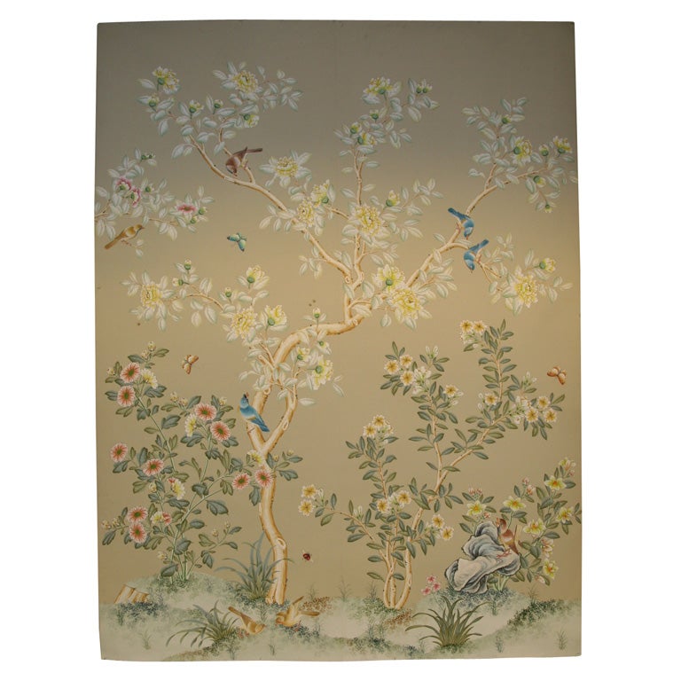 CHARLES GRACIE HAND PAINTED WALL PAPER