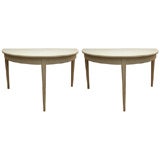 Antique Pair of 19th Century Swedish Demi-Lune Tables