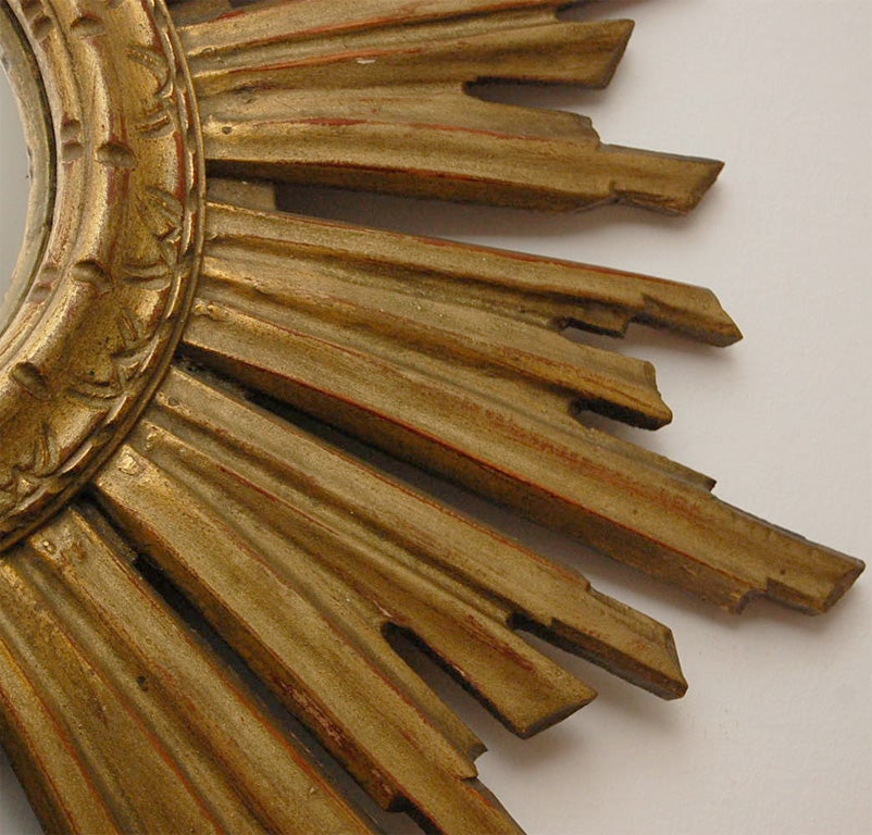 20th Century 1920's French Giltwood Sunburst Mirror