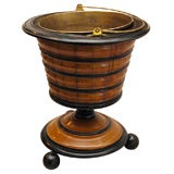 19th Century Dutch Mahogany and Ebonized Wood Peat Bucket