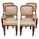 Set of four 19th Century English Mahogany Library Chairs