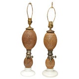 Pair French Seltzer Bottle Lamps