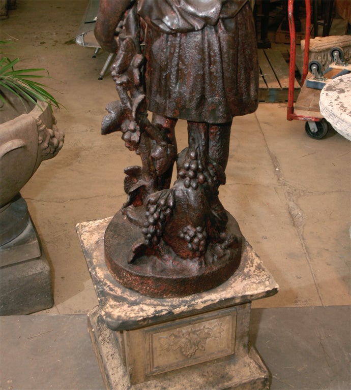 19th century French cast iron statue 