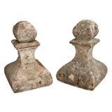 Pair of large French carved limestone finials