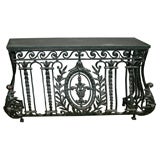 Antique French cast iron balcony console table