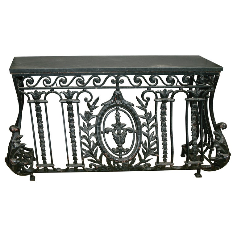 French cast iron balcony console table For Sale at 1stDibs