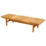 Unique Birch and Straw Bench or Coffee Table