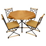 Vintage Hexagonal Table with 6 Chairs by Cleo Balden