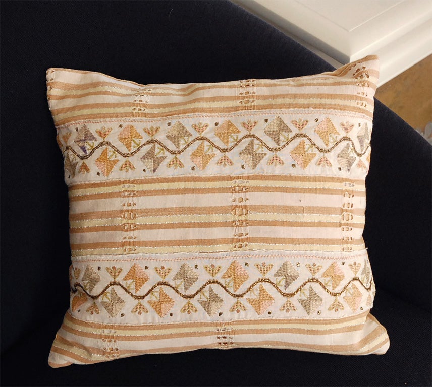 Group of Unusual Ethnic Textile Pillows with natural kapok fill 1