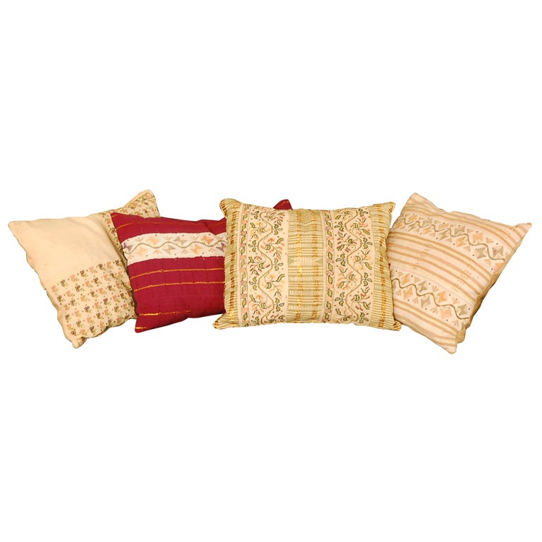 Group of Unusual Ethnic Textile Pillows with natural kapok fill