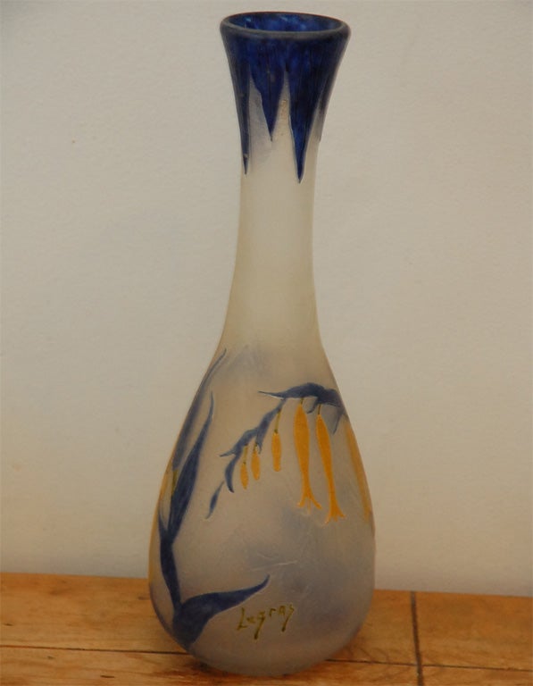 C.1900 Rare Legras Cameo Glass Vase