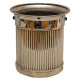 Vintage Fluted Silver Plate & Lapis Champagne Bucket by Cartier
