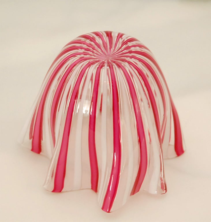 Venini Fazzoletto Vase in Candy Stripes 2