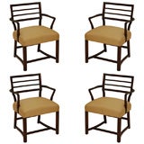Set of Four Walnut Armchairs by Baker